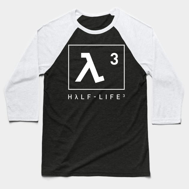 Half Life 3 Light Lambda Symbol Baseball T-Shirt by Hataka